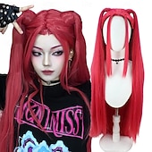 Χαμηλού Κόστους Περούκες Anime-K-pop κυνηγοί δαιμόνων περούκες cosplay anime mira κοστούμι περούκες μωβ πλεξούδες αξεσουάρ ενηλίκων σκηνικά