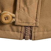 economico Trench da uomo-Per uomo Cappotto da marinaio Trench Vacanza Quotidiano Autunno Inverno Misto Cotone Calore Termico Capispalla Abbigliamento Moda Classico Semplice Tasca Con Cappuccio Cerniera