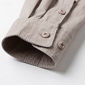 abordables Tapas-Hombre camisa cargo Camisa para senderismo Manga Larga Cuello Vuelto Camiseta Al aire libre Transpirable Primavera Otoño Algodón Negro Verde Ejército Caqui Caza Rutina de ejercicio Viaje