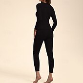 economico Set e Tutine-Per donna Tempo freddo in alto e in basso Strato di base superiore e inferiore Underwear Set termica Inverno Molto spesso Tinta unica Completo Abbigliamento Bianco latte Rosa scuro Palestra Pilates