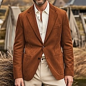 economico Blazer Classici da Uomo-Per uomo Giacca in finta pelle scamosciata Blazer in finta pelle scamosciata Affari Cocktail party Ricevimento di matrimonio Moda Casual Primavera Autunno Finta Pelle Scamosciata Semplice Tasca