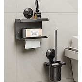 Недорогие щетка для унитаза-ёршик для унитаза и держатель, держатель для бумажных полотенец, набор аксессуаров для ванной на присоске, настенные аксессуары для ванной комнаты