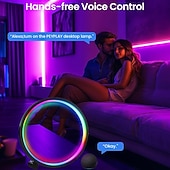 Недорогие Умные декоративные огни-Умная светодиодная настольная лампа, RGB, IC освещение, ночник с меняющимися цветами, синхронизация с музыкой, режим «сделай сам», плавная регулировка яркости, для спальни &amp;игр