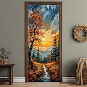 Недорогие Гаражные и дверные баннеры-Дверная крышка Наружные баннеры 森林 Эстетический Спальня Гостиная Входная дверь Украшения Стена Дверь Фон