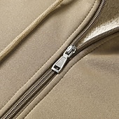 economico Felpa con cappuccio in pile-Per uomo Felpa con cappuccio Felpa con cappuccio a zip intera Felpa con cappuccio in pile Felpa con cappuccio foderata in pile Giallo Verde militare Cachi Grigio scuro Con Cappuccio Semplice Patchwork