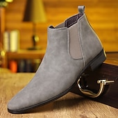 abordables Botines-Botines Chelsea para hombre: botines informales de negocios para uso diario y de oficina.