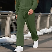 economico Pantaloni della tuta-Per uomo Pantaloni da tuta Pantaloni Pantaloni della tuta a gamba dritta Coulisse Tasca Elastico in vita Semplice Comodità Sport all&#039;Aperto Quotidiano Moda Casual Nero Verde Micro-elastico