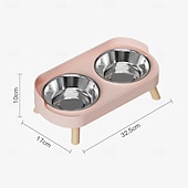 economico Utensili e gadget da cucina-stazione di alimentazione rialzata per animali domestici con doppie ciotole, ciotola alta per acqua e cibo, acciaio inossidabile, vari colori per gatti e cani