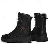 tanie Buty trekingowe-męskie taktyczne buty bojowe na pustynię z bocznym zamkiem błyskawicznym – lekkie wojskowe buty robocze do pieszych wędrówek na świeżym powietrzu, do ćwiczeń i patroli
