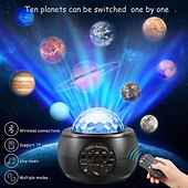 baratos luzes do projetor de galáxia estrela-Projetor de galáxia, projetor de estrelas para quarto, projetor de luzes noturnas de planetas com controle remoto &amp;Alto-falante Bluetooth com sistema solar múltiplo, projetor para crianças, luzes