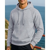 abordables Sudadera &amp; Sweatshirt-Hombre Sudadera informal Sudadera con capucha Con bolsillos Manga Larga Camiseta Ropa Deportiva Otoño Color sólido Moda Al Aire Libre Viaje Corriendo Ropa de deporte Ropa de Deporte Negro Amarillo