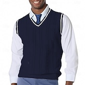 economico gilet da uomo-Per uomo Gilet Maglione elegante Maglione Maglione a maglia A Coste Treccia Maglia Top Regolari Lavorato a maglia Semplice Scollo a V Moda Casual Vacanza Abbigliamento quotidiano Abbigliamento
