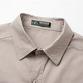 abordables Tapas-Hombre camisa cargo Camisa para senderismo Manga Larga Cuello Vuelto Camiseta Al aire libre Transpirable Primavera Otoño Algodón Negro Verde Ejército Caqui Caza Rutina de ejercicio Viaje