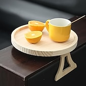 abordables Suministros para el hogar-Mesa con reposabrazos para sofá estable, 1 bandeja con clip para mesa con reposabrazos, fija automáticamente la superficie de la mesa, perfecta para espacios pequeños, un gran regalo para familiares y