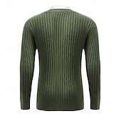 preiswerte Herren Strickjacke-Herren Pullover Kleid Pullover Strickjacke Strickpullover Zopfmuster Stricken Normale Oberteile Gestrickt Gerippt Einfach V Ausschnitt Urlaub Mode Lässig Alltagskleidung Bekleidung Herbst Winter Grün