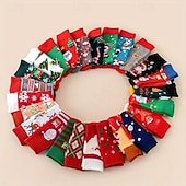 economico Costumi-12 paia di calzini caldi spessi in stile natalizio (colore casuale), graziosi calzini lunghi per le feste con disegni di Babbo Natale e pan di zenzero, regalo di Natale perfetto per la famiglia e gli
