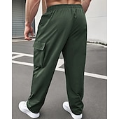 economico Pantaloni cargo-Per uomo Pantaloni Cargo Pantaloni Coulisse Elastico in vita Multi-tasche Semplice Indossabile All&#039;aperto Quotidiano Campeggio &amp; Escursionismo Moda Classico Nero Verde militare