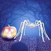 billige Halloween-gigantisk halloween hårete edderkopp realistisk skummel hvit edderkopp rekvisitter dekorasjon for innendørs og utendørs dekorasjon