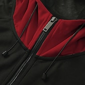 abordables Sport Jacket-Men's Outdoor Jacket Raincoat Hoodie Jacket Hiking Jacket Vacation Daily Windproof Pocket Spring Fall Color Block Fashion Classic Hooded Regular Red Khaki Dark Blue Jacket