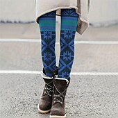 economico -Per donna Pantaloni Leggings Leggings comodi Casual Boho Lunghezza intera Vita Alta Geometrico Elastico in vita Stampato Traspirabilità Confortevole Elasticizzato Vacanza Streetwear Abbigliamento