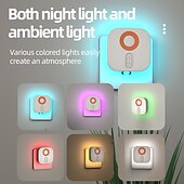 economico Luci notturne plug-in-1 pz 68mm luce di rilevamento umano rbg luce d&#039;atmosfera colorata regolabile dimmerabile luce notturna a led a colori luce da letto spina ue/us