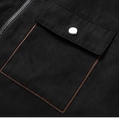 economico Giacche in Suede Sintetico-Per uomo Giacca in finta pelle scamosciata Giacca Sherpa Giacca in Camoscio Marrone Casuale Quotidiano Calore Termico Tasca Autunno Inverno Attivo Vintage Regolare Nero Caffè Grigio Giacca