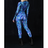 tanie Z nadrukiem-Wzorzyste garnitury Zentai Kostium Cosplay Body Drukowanie Strój karnawałowy Kombinezon zentai Męskie Damskie Dla chłopców seksowny kostium Halloween Kostium na Spektakl Impreza Bal maskowy Dla