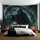 cheap Wall Tapestries-Tapestry Banners Blanket Grim Reaper 3D Dark Punk Gothic Style Party Dorm Shooting Backgrounds Home Decor