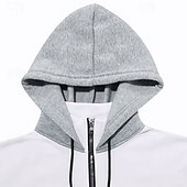 abordables Sudadera con capucha de vellón-Hombre Sudadera Sudadera Con Capucha Sudadera con capucha y cremallera de un cuarto Sudadera con capucha de lana Albaricoque Negro Blanco Rojo Burdeos Con Capucha Plano Cremallera Bolsillo Deporte