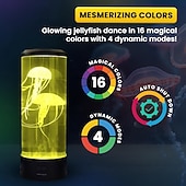 voordelige Oceaan Golf &amp; Water Rimpeling-Licht Meerderfiisos Lava Lamp Medusa Lamp met 16 Kleurveranderende Lichten Medusa Tank Tafel Lamp Medusa Aquarium Nachtlamp Thuis Kantoor Kamer Bureau Decor Lamp Stemming Licht voor Ontspanning