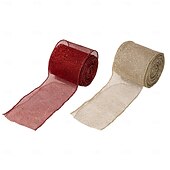 abordables Emballage cadeau-3 rouleaux de ruban de Noël câblé, nœud décoratif à faire soi-même, ruban de satin en maille rouge, décoration de boîte cadeau, fournitures d&#039;artisanat de vacances, ornement d&#039;arbre de Noël et