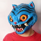 رخيصةأون أزياء تنكرية للأطفال-نجمة البوب الكورية المستوحاة من الأيدول مورغان ساجو، قناع النمر الأزرق للهالوين، أدوات الهالوين، كرنفال ماردي غرا، أزياء هالوين سهلة الارتداء