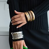 cheap Bracelets &amp; Bangles-Women's Bracelet Bangles Thick Chain Ball Fashion Alloy Bracelet Jewelry White / Gold For Holiday Date Birthday