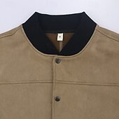 economico Giacche in Suede Sintetico-Per uomo Giubbotto bomber Giacca Casual Giacca in camoscio Vacanza Quotidiano Caldo Tasca Autunno Inverno Semplice Moda Classico Collo alla coreana Regolare Nero Rosso Blu marino Marrone Verde Giacca