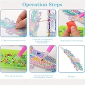 levne Sníženo na 30 $-6 ks rozmarných záložek s peřím - unikátní nepravidelné diamantové malby, sada pro kutily s motivem zvířat s jednoduchým návodem, ideální pro milovníky knih a tvoření.