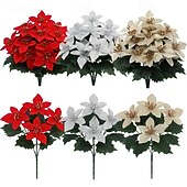 billiga Kransar, Girlander &amp; Swags-4 st konstgjorda julstjärnor – realistisk bukett för bröllop, veranda, trädgård, inomhus &amp;utomhussemester och heminredning