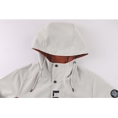 baratos jaqueta esportiva-Homens Jaqueta de Inverno Casaco esportivo Jaqueta de Trilha Jaqueta corta-vento Esportes Casual Prova-de-Água Jaqueta Corta-Vento Zíper Bolsos Outono Inverno Côr Sólida Bloco de cor Ativo Com Capuz