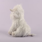 رخيصةأون التماثيل-لعبة محاكاة بقرة المرتفعات المحشوة الناعمة لعبة حيوانية واقعية بقرة المرتفعات كاواي هدية للأطفال للأولاد والبنات هدية عيد ميلاد