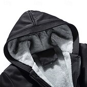 abordables Sweat à capuche en polaire-Homme Sweat à capuche Sweat à capuche zippé intégral Sweat à capuche en polaire Sweat à capuche doublé en polaire Noir Rouge Bleu Gris À capuche Uni Fermeture éclair Sport &amp; Loisir Occasionnel