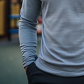 preiswerte Klassisches Poloshirt für Herren-Herren Waffel-Poloshirts Viertel-Reißverschluss-Poloshirt Outdoor Lässig Reißverschluss Viertelreißverschluss Langarm Mode Modern Einfarbig Texture Gestrickt Frühling &amp; Herbst Ganzjahres Schmale