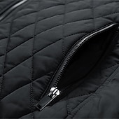 economico Piumini e parka da uomo-Per uomo Cappotto Invernale Giacca trapuntata Parka Tasca Poliestere Vacanza Abbigliamento quotidiano Data Regolare Moda Casual Confortevole Calore Termico Inverno Colore Solido / Tinta Unita Nero