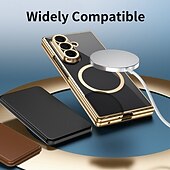 Недорогие Чехлы для Samsung-телефон Кейс для Назначение SSamsung Galaxy Z-образный сгиб 7 Z-сгиб 6 Z Fold 5 Z Fold 4 Кейс на заднюю панель Поддержка беспроводной зарядки Защита от удара Ретро Покрытие ПК