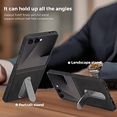cheap Samsung Cases-Phone Case For Samsung Galaxy Z Flip 7 Z Flip 7 FE Z Flip 6 Z Flip 5 Z Flip 4 Back Cover Support Wireless Charging Kickstand Shockproof Retro TPU PU Leather