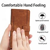 abordables Carcasas iPhone-teléfono Funda Para iPhone 17 Air 16 15 14 Pro Max Plus 16e 13 Pro Max Mini Funda Trasera con correa de muñeca Caballete Ranura para tarjetas Retro TPU Cuero de PU