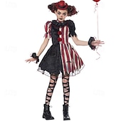 Joker Clown Halloween Outfits Costume It Dress Up Kid's Girls' Halloween Party Masquerade Easy Halloween Costumes Dress Up4