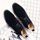abordables Bottines-Bottines chukka en similicuir marron pour homme avec fermeture à lacets, bottines décontractées pour un usage quotidien, professionnel et semi-formel