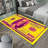 abordables Tapis et carpettes-tapis créatif en forme de dollar, tapis de sol au design monétaire pour la cuisine, la chambre, la table de chevet, l'entrée et la décoration de la maison