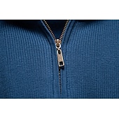 halpa Miesten Elite Neuleet ja Cardiganit-Miesten Pusero Neuloa Tavalliset topit Puolet vetoketjusta Tavallinen Pystykaulus Tyylikäs Aja sivuun Koulu Loma Vaatetus Kevät Syksy Musta Tumma laivastonsininen S M L