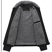 economico Giacche in Suede Sintetico-Per uomo Giacca in finta pelle scamosciata Giacca Sherpa Giacca in Camoscio Marrone Casuale Quotidiano Calore Termico Tasca Autunno Inverno Attivo Vintage Regolare Nero Caffè Grigio Giacca