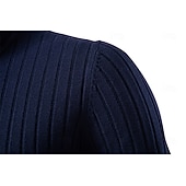 abordables Pulls et cardigans élites pour hommes-Homme Pull Tricoter Hauts Réguliers Couleur Unie Col roulé Élégant ancien École Vacances Vêtement Tenue Printemps Automne Noir Marine foncé S M L